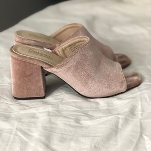 Velvet Blush Mules